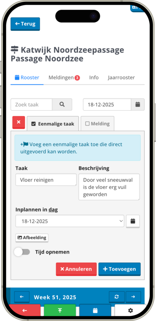 meerwerk in de schoonmaak digitaal doorgeven via app