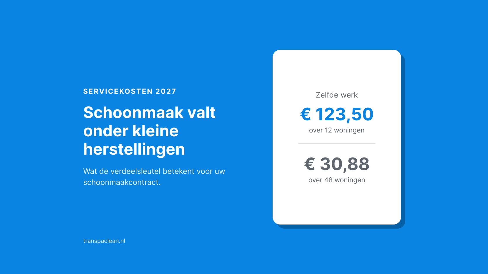 Schoonmaak van gemeenschappelijke ruimten valt onder kleine herstellingen